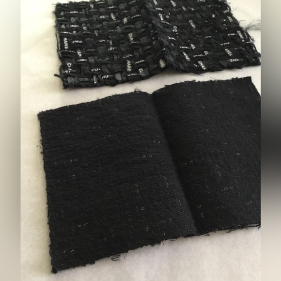 CHANEL SAMPLE FABRIC FRON AN ORIGINAL JACKET LOGO PRINTED - Picture 4 of 12
